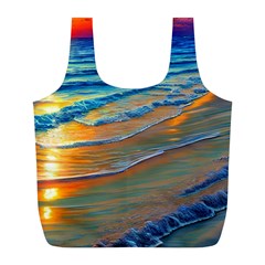 Modern Sunset Over The Ocean Full Print Recycle Bag (l) by GardenOfOphir