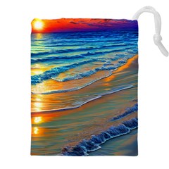 Modern Sunset Over The Ocean Drawstring Pouch (4xl) by GardenOfOphir