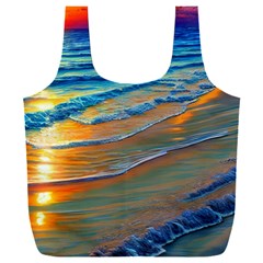 Modern Sunset Over The Ocean Full Print Recycle Bag (xxl) by GardenOfOphir