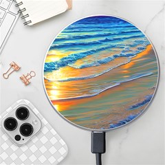 Modern Sunset Over The Ocean Wireless Fast Charger(white) by GardenOfOphir