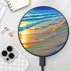 Modern Sunset Over The Ocean Wireless Fast Charger(black) by GardenOfOphir