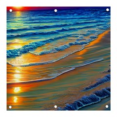 Modern Sunset Over The Ocean Banner And Sign 3  X 3  by GardenOfOphir