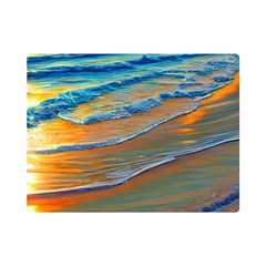 Modern Sunset Over The Ocean One Side Premium Plush Fleece Blanket (mini) by GardenOfOphir