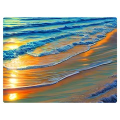 Modern Sunset Over The Ocean One Side Premium Plush Fleece Blanket (extra Small) by GardenOfOphir