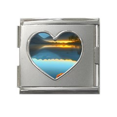 Gorgeous Lake Mega Link Heart Italian Charm (18mm)