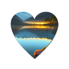 Gorgeous Lake Heart Magnet