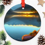 Gorgeous Lake Round Ornament (Two Sides) Front