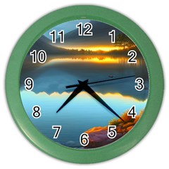 Gorgeous Lake Color Wall Clock by GardenOfOphir