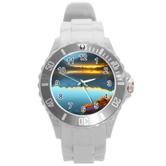 Gorgeous Lake Round Plastic Sport Watch (L)