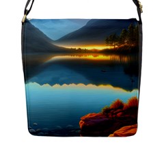 Gorgeous Lake Flap Closure Messenger Bag (L)