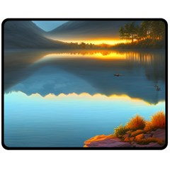 Gorgeous Lake Fleece Blanket (Medium)