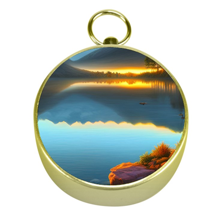 Gorgeous Lake Gold Compasses