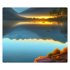 Gorgeous Lake Premium Plush Fleece Blanket (Small)