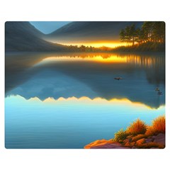 Gorgeous Lake One Side Premium Plush Fleece Blanket (Medium)