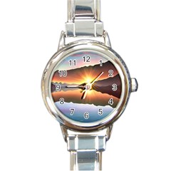 Majestic Lake Round Italian Charm Watch by GardenOfOphir