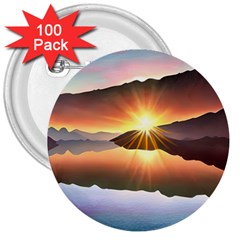 Majestic Lake 3  Buttons (100 Pack)  by GardenOfOphir