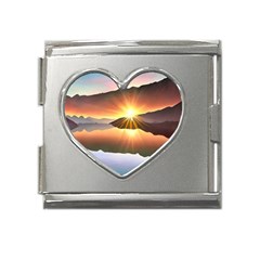 Majestic Lake Mega Link Heart Italian Charm (18mm) by GardenOfOphir