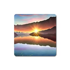 Majestic Lake Square Magnet by GardenOfOphir