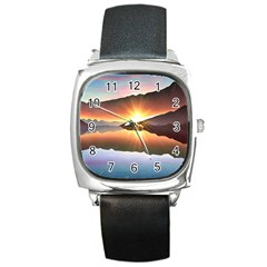 Majestic Lake Square Metal Watch by GardenOfOphir