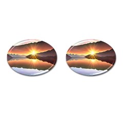 Majestic Lake Cufflinks (oval) by GardenOfOphir