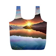 Majestic Lake Full Print Recycle Bag (m) by GardenOfOphir