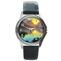 Benevolent Lake Round Metal Watch by GardenOfOphir