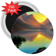 Benevolent Lake 3  Magnets (100 Pack) by GardenOfOphir