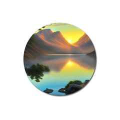 Benevolent Lake Magnet 3  (round) by GardenOfOphir