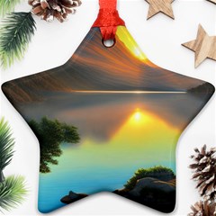 Benevolent Lake Star Ornament (two Sides) by GardenOfOphir