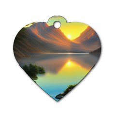 Benevolent Lake Dog Tag Heart (one Side) by GardenOfOphir