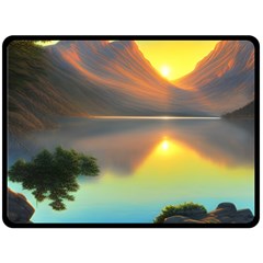 Benevolent Lake One Side Fleece Blanket (large) by GardenOfOphir