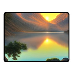 Benevolent Lake One Side Fleece Blanket (small) by GardenOfOphir