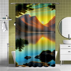 Benevolent Lake Shower Curtain 48  X 72  (small)  by GardenOfOphir