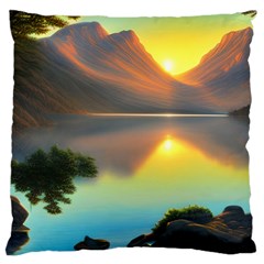 Benevolent Lake Large Cushion Case (one Side) by GardenOfOphir