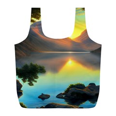 Benevolent Lake Full Print Recycle Bag (l) by GardenOfOphir