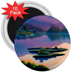 Astonishing Lake View 3  Magnets (10 Pack)  by GardenOfOphir