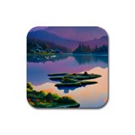 Astonishing Lake View Rubber Coaster (Square) Front