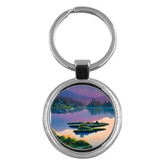 Astonishing Lake View Key Chain (round) by GardenOfOphir