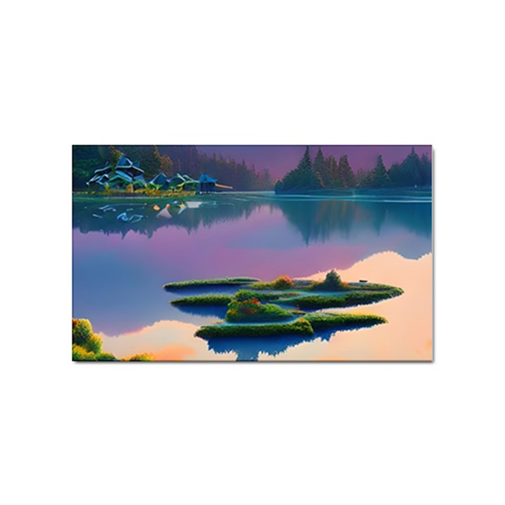 Astonishing Lake View Sticker (Rectangular)