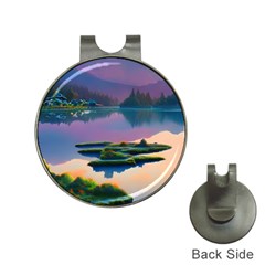 Astonishing Lake View Hat Clips With Golf Markers by GardenOfOphir