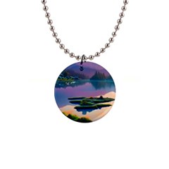 Astonishing Lake View 1  Button Necklace by GardenOfOphir