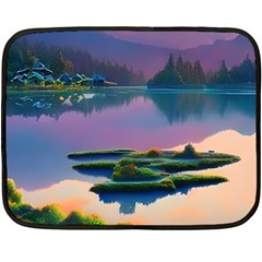 Astonishing Lake View One Side Fleece Blanket (mini) by GardenOfOphir