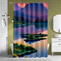 Astonishing Lake View Shower Curtain 48  X 72  (small)  by GardenOfOphir