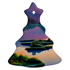 Astonishing Lake View Christmas Tree Ornament (two Sides) by GardenOfOphir