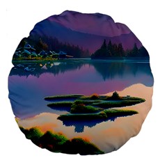 Astonishing Lake View Large 18  Premium Round Cushions by GardenOfOphir