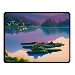 Astonishing Lake View Fleece Blanket (small) by GardenOfOphir