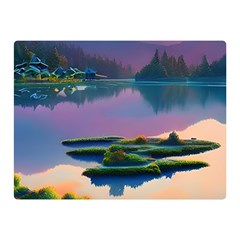 Astonishing Lake View Premium Plush Fleece Blanket (mini) by GardenOfOphir