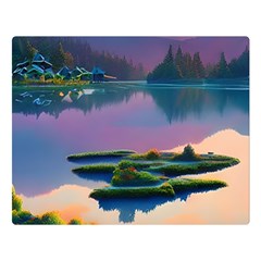 Astonishing Lake View Premium Plush Fleece Blanket (large) by GardenOfOphir