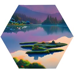 Astonishing Lake View Wooden Puzzle Hexagon