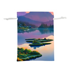 Astonishing Lake View Lightweight Drawstring Pouch (l) by GardenOfOphir